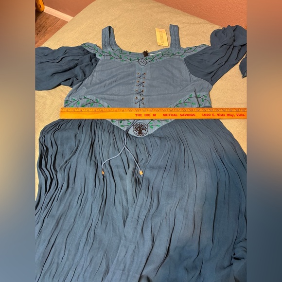 NWT HolyClothing 2x Majolica Blue Acacia Maxi Dress - Picture 14 of 14